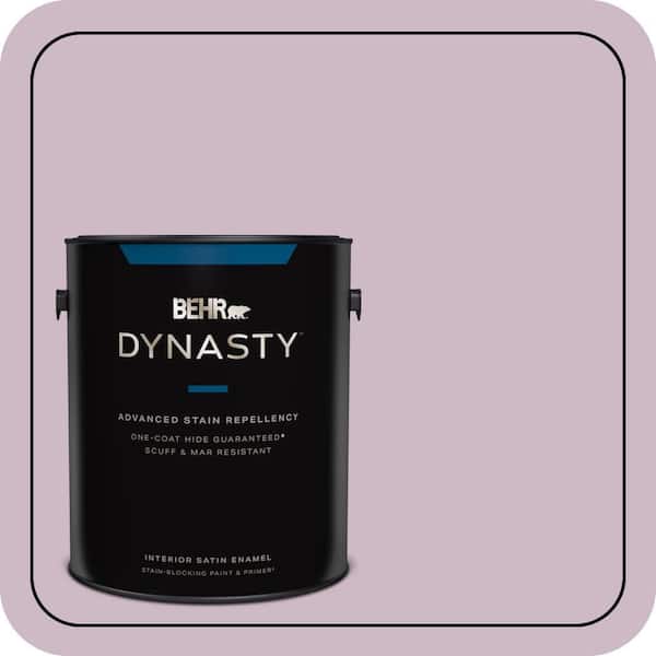 BEHR DYNASTY 1 gal. #S110-3 Queens Violet One-Coat Hide Satin Enamel Interior Stain-Blocking Paint and Primer