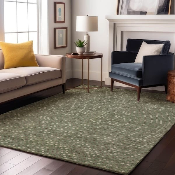 Mayfield Premium Machine Washable Abstract AMF1021 Sage 10 ft. x 14 ft. Area Rug
