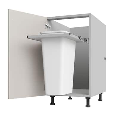 Miami Weatherboard 18 in. X 27 in. X 34.5 in Outdoor Base Cabinet Trash Can Full Height in Shoreline Gray Matte