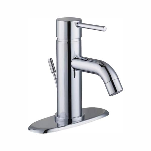 Glacier Bay Modern Single-Handle Single Hole Low-Arc Bathroom Faucet in Polished Chrome