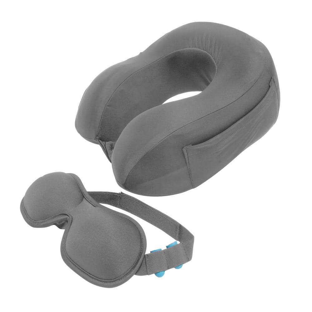 G-Force 3 Piece Travel Pillow Set with Earplugs & Eye Mask 36002 - The Home  Depot