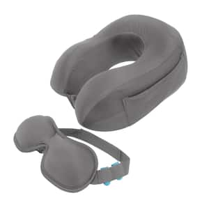 3 Piece Travel Pillow Set with Earplugs & Eye Mask