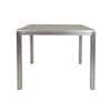 Zeus & Ruta Silver and Gray Anodized Aluminum Square Outdoor Dining Table, Wicker Table Top AS-13