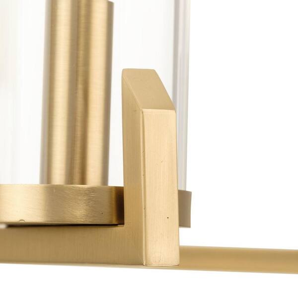Progress Lighting Pellum Collection 25 in. 5-Light Brushed Gold Chandelier for Breakfast Nook, Kitchen and Living Room