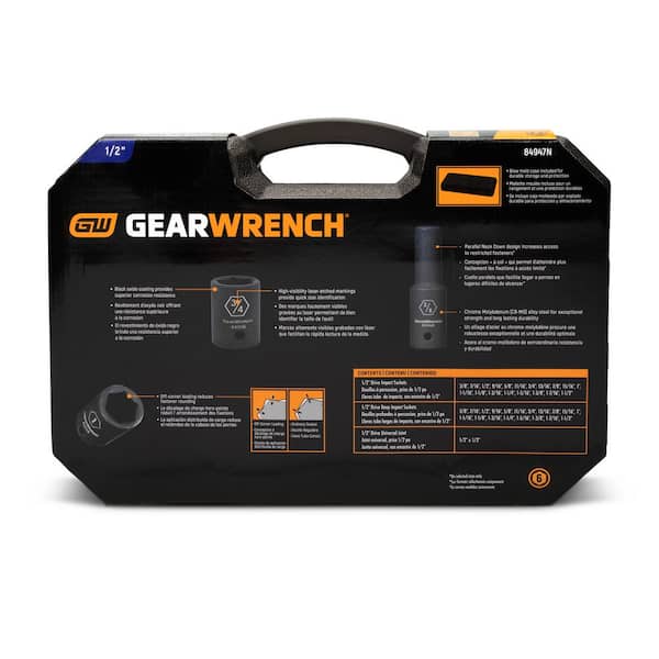 GEARWRENCH 1/2 in. Drive 6-Point SAE Standard & Deep Impact Socket