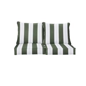 27 x 23 x 22 Deep Seating Indoor/Outdoor Loveseat Cushion in Sunbrella Relate Ivy