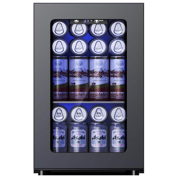 11 in. Single Zone 6-Wine Bottles and 24-Cans Beverage and Wine Cooler in Black with Rapid Cooling