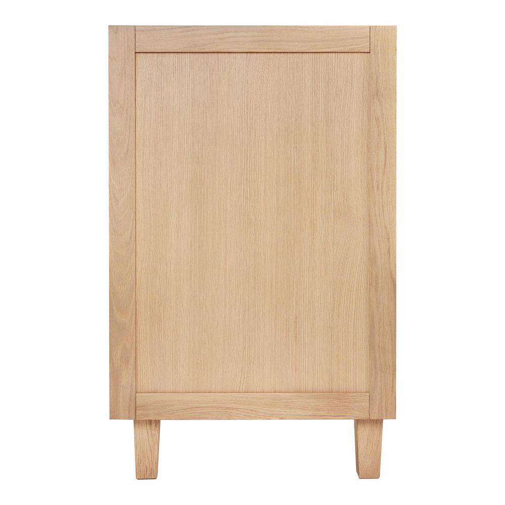 Monroe 66" Light Oak Freestanding Vanity Cabinet with Black Hardware