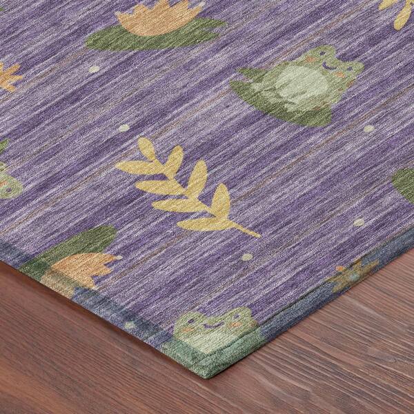 Chantille Machine Washable Indoor/Outdoor Abstract ACN2795 Purple 5 ft. x 7 ft. 6 in. Area Rug