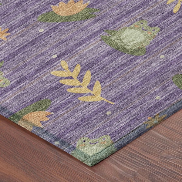 Chantille Machine Washable Indoor/Outdoor Abstract ACN2795 Purple 9 ft. x 12 ft. Area Rug