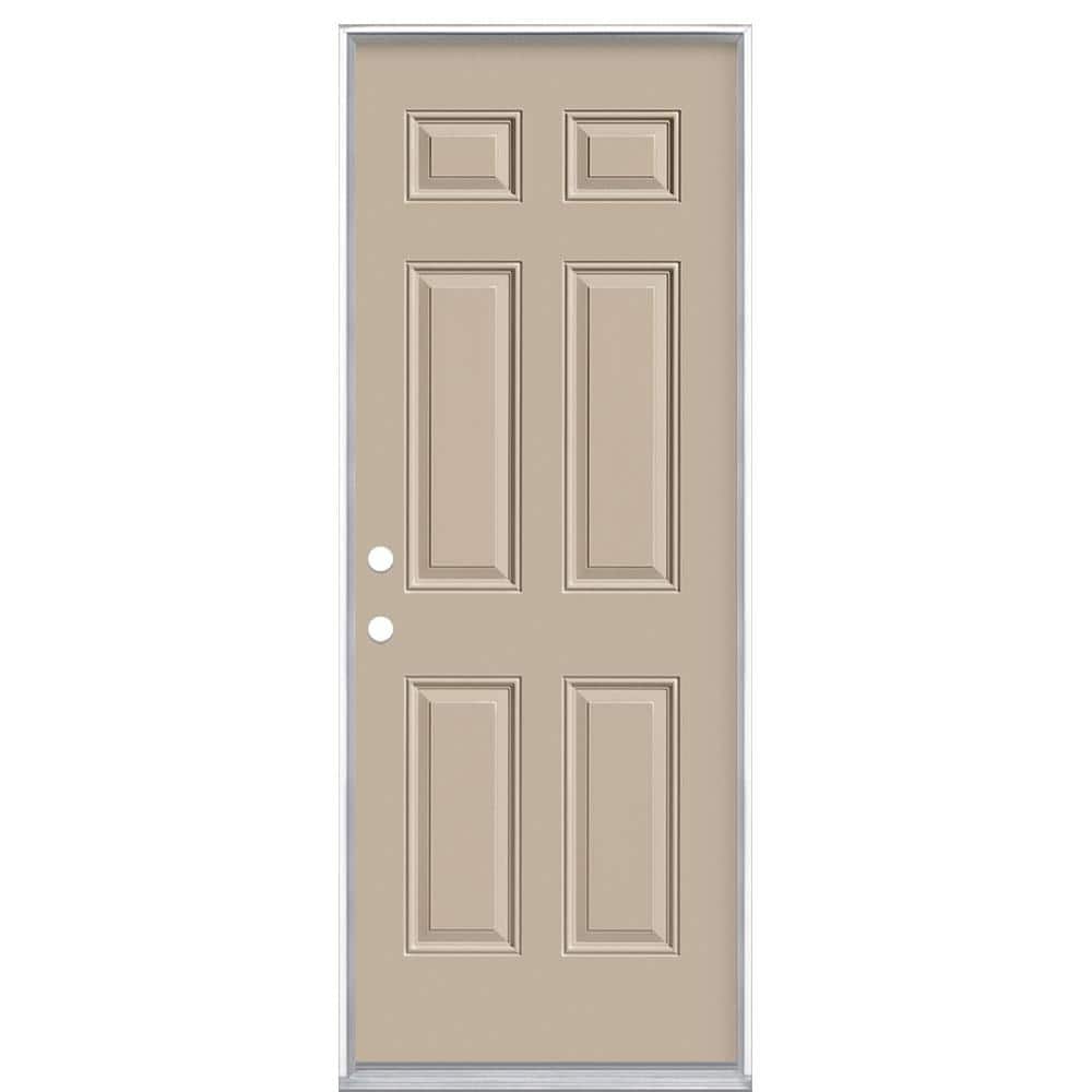 32 in. x 80 in. 6-Panel Right-Hand Inswing Painted Steel Prehung Front Exterior Door No Brickmold price history on PriceWatchPro
