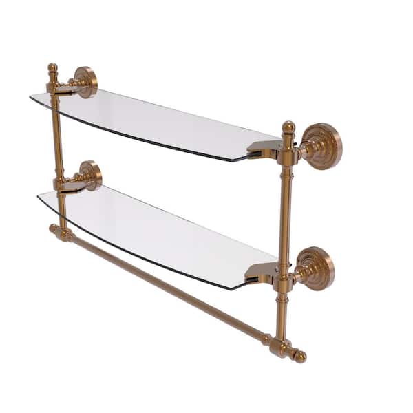 Allied Brass Retro Dot Collection 18 in. Two Tiered Glass Shelf with  Integrated Towel Bar in Brushed Bronze RD-34TB/18-BBR The Home Depot