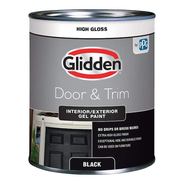 Glidden Trim and Door 1 qt. Deepest Black Gloss Interior/Exterior Oil Paint