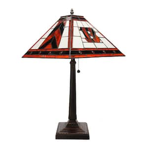 NFL 23 in. Antique Bronze Stained Glass Mission Lamp- Bengals