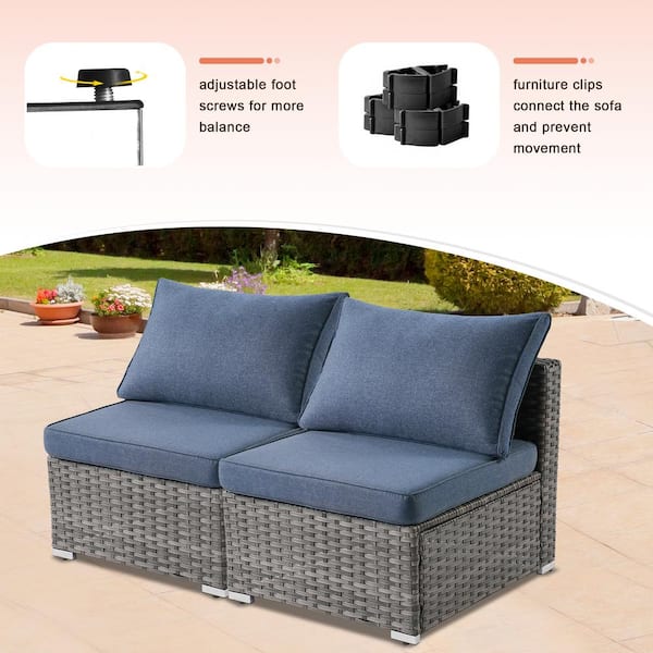 weaxty W Daffodil F Gray 9-Piece Wicker Outdoor Patio