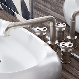 Avallon 8 in. Widespread Double Handle Bathroom Faucet in Brushed Nickel