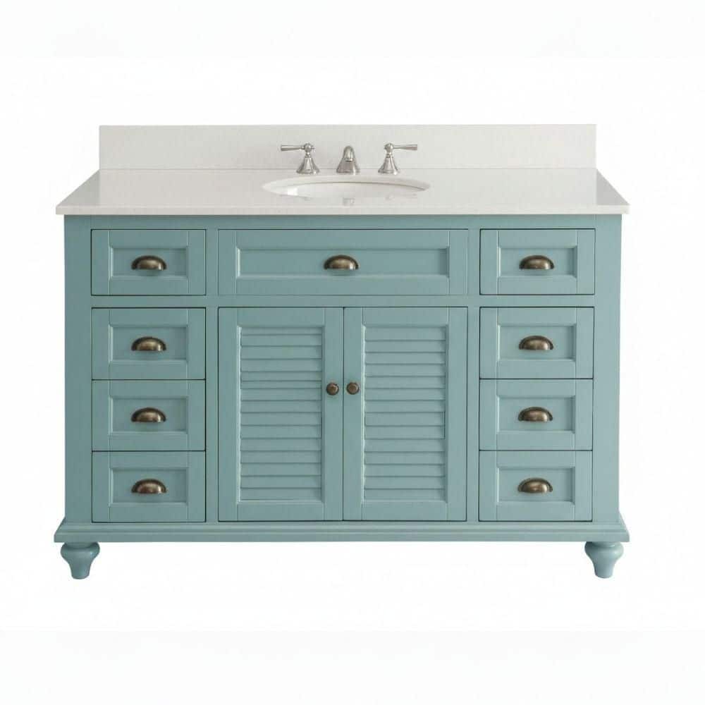 Benton Collection Glennville 49 in. W x 22 in. D x 35 in. H Bathroom ...