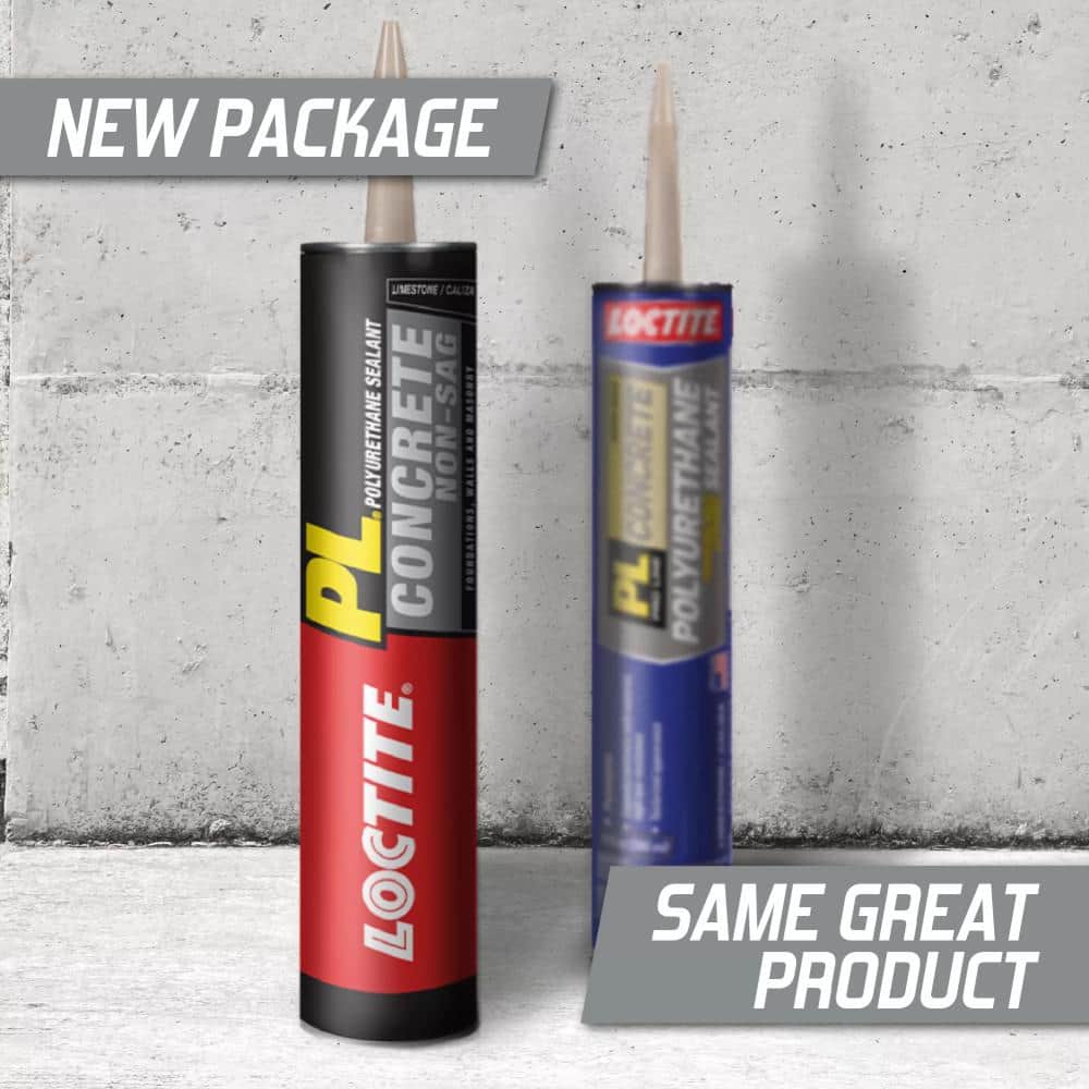(2 pack) Loctite Pl Polyurethane Sealant Concrete Non-Sag, Pack of 1, Gray 10 fl oz Cartridge