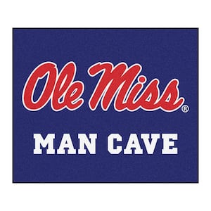 University of Mississippi Ole Miss Blue Man Cave 5 ft. x 6 ft. Area Rug