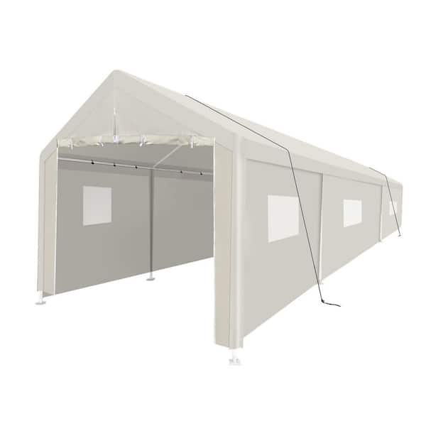 10 ft. x 30 ft. Carport Garage Tent with Windows-Outdoor Storage Shelter for Vehicles, Events, Gatherings