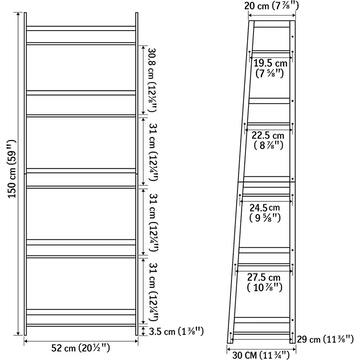 Unbranded 11.8 in. Wide 5 Tier Oak Bookshelf Modern Open Bookcase For Bedroom Living Room, Office LH-550