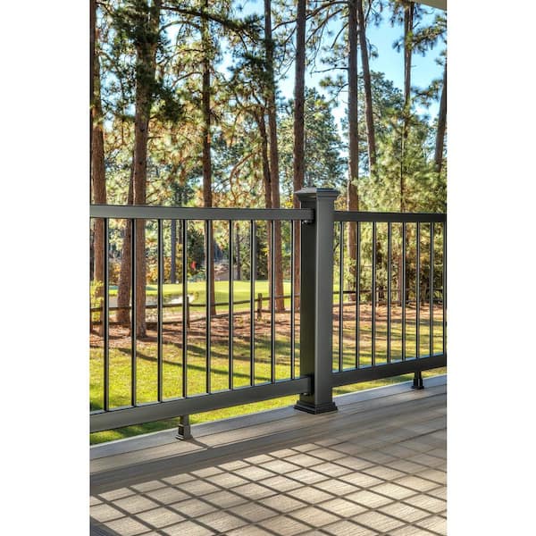 Enhance 8 ft. W x 36 in. H Charcoal Black Composite Deck Rail Kit