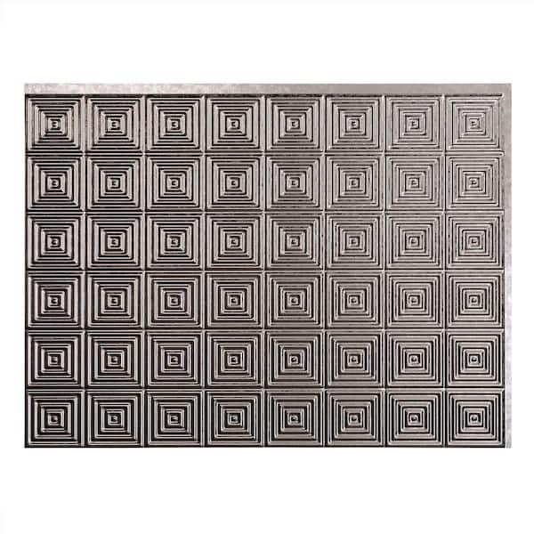 Fasade 18.25 in. x 24.25 in. Galvanized Steel Miniquattro PVC Decorative Backsplash Panel