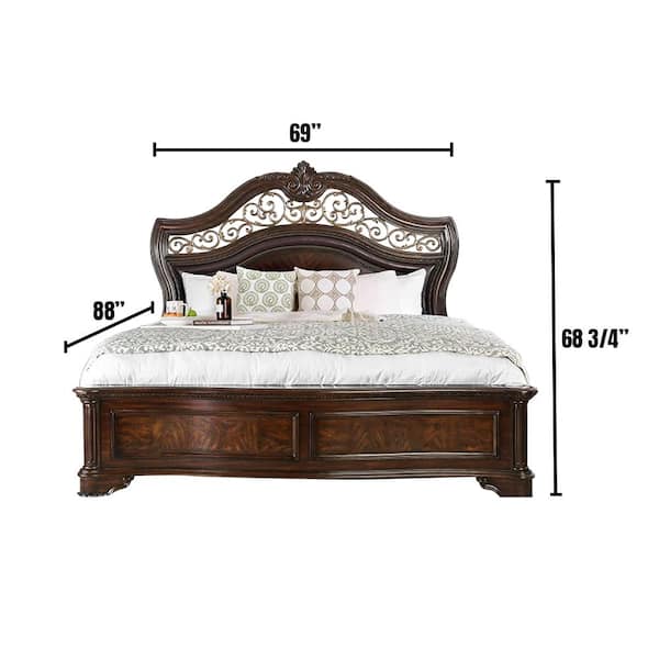 William S Home Furnishing Menodora, Queen Bed With Cushioned Headboard