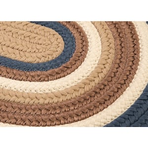 Frontier Blue 3 ft. x 5 ft. Oval Braided Area Rug