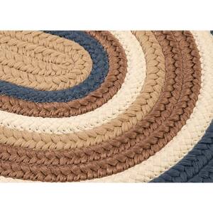 Frontier Blue 7 ft. x 9 ft. Oval Braided Area Rug