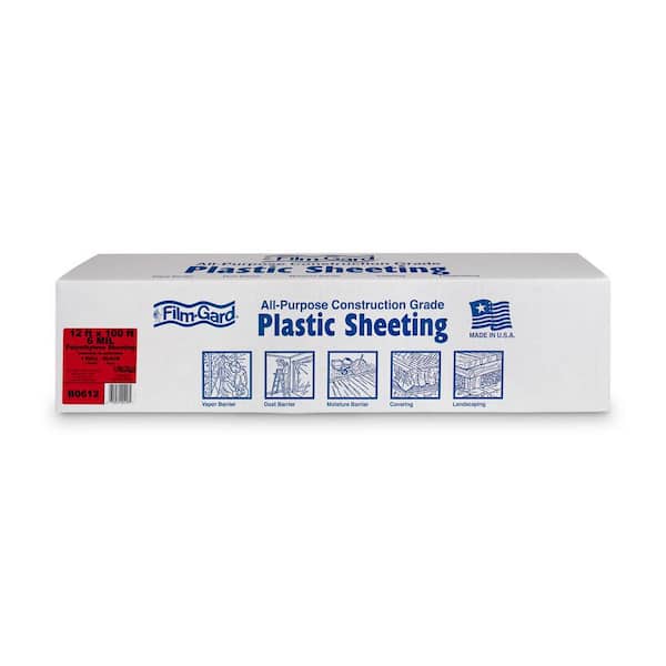 Film-Gard 12 ft. x 100 ft. x 6 mil Black Plastic Sheeting