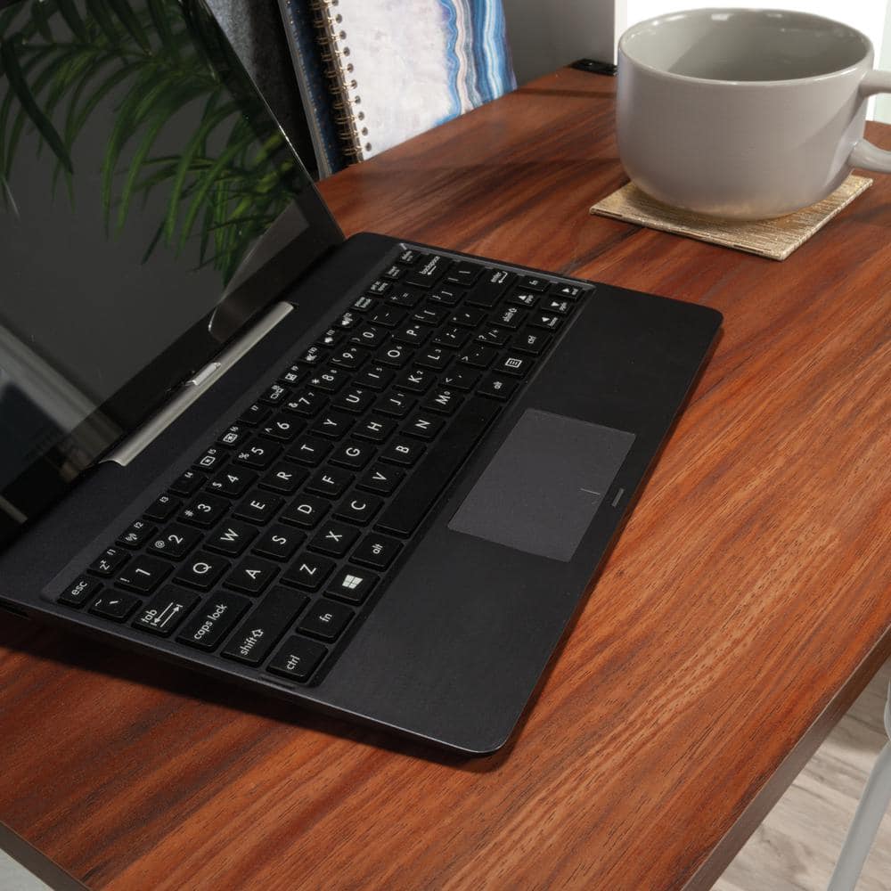 Pearl Oak and White Wall Mounted Floating Desk