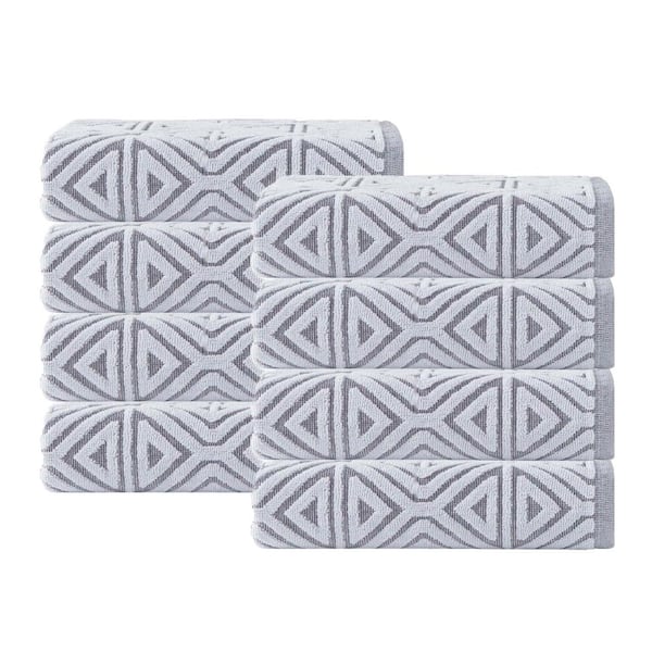 Unbranded Glamour 8 pcs Anthracite Turkish Cotton Hand Towels