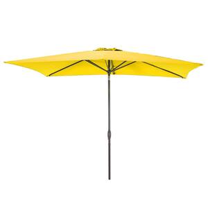 6 ft. x 9 ft. Rectangular Patio Market Umbrella with UPF50+ and Wind-Resistant Design-Experience Outdoor Comfort, Yellow