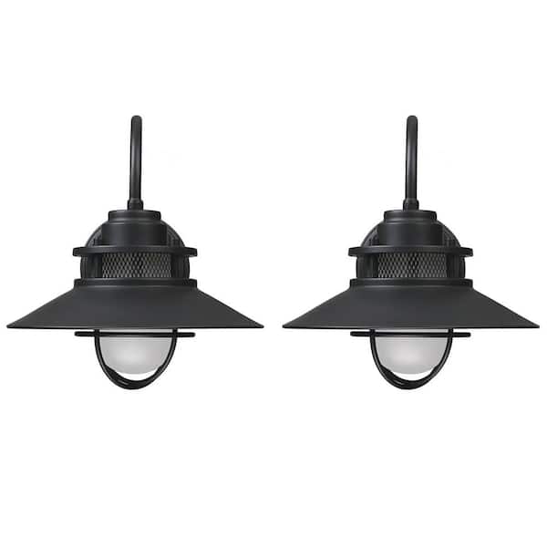 INNOBULE 1-Light Industrial Style Metal Matte Black Wall Sconce (2-Pack)