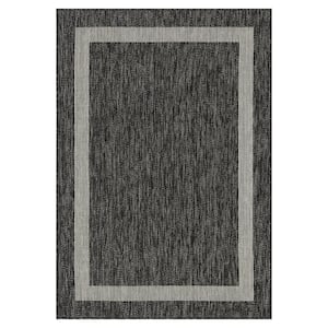 Azelia Black and Ivory 8 ft. x 10 ft. Indoor/Outdoor Area Rug