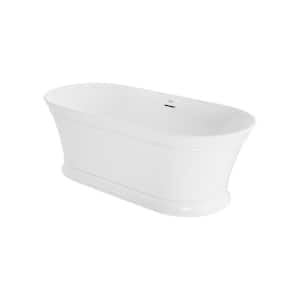 Serafina 67 in. x 31.5 in. Soaking Bathtub with Center Drain in White