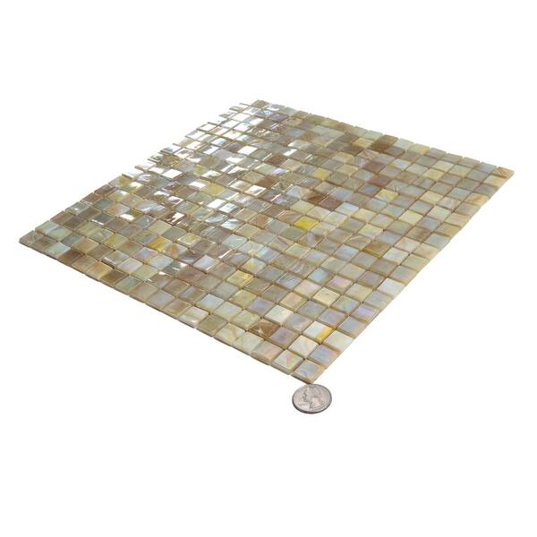 Apollo Tile Beige 11.8 in. x 12 in. Leaf Polished and Etched