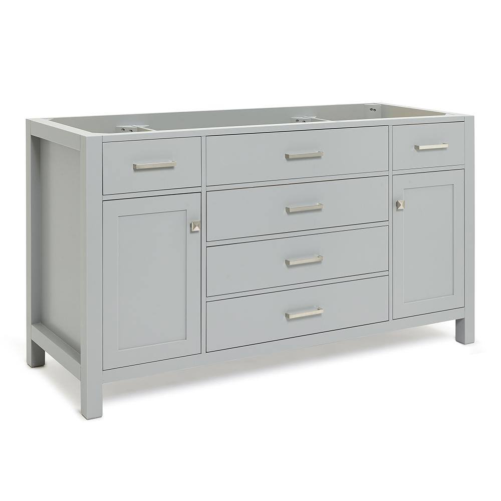 Bristol 60" Gray Single Freestanding Vanity Cabinet