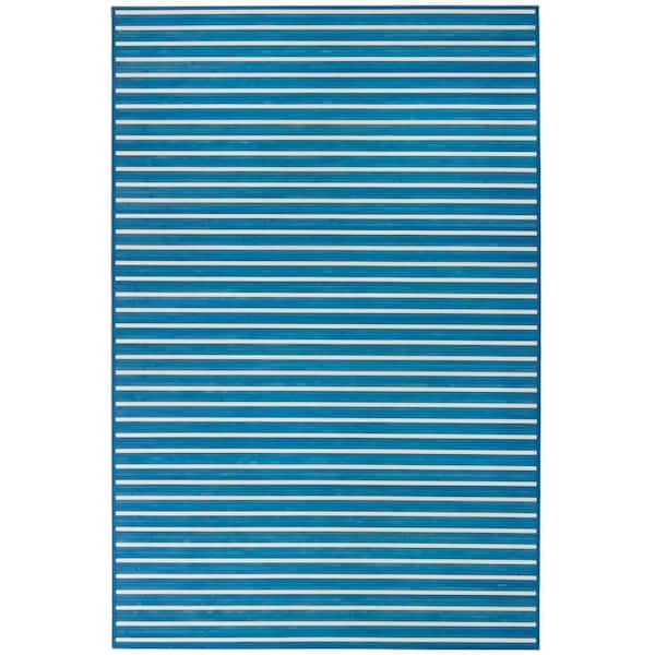 Bamboo Zhuzi Blue White 6 ft. x 9 ft. Rectangle Area Rug