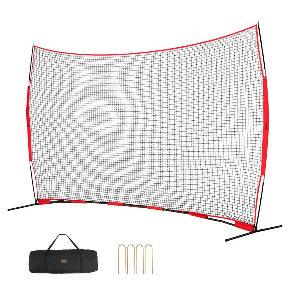 VEVOR Barricade Backstop Net 16 x 10 ft. Ball Sports Barrier Netting Portable Practice Equipment