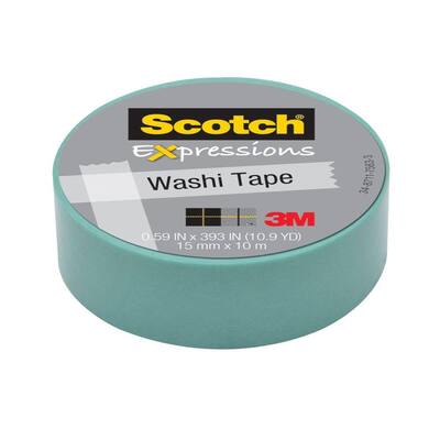 Scotch 0.59 in. x 10.9 yds. Pastel Blue Solid Expressions Washi Tape (Case of 36)