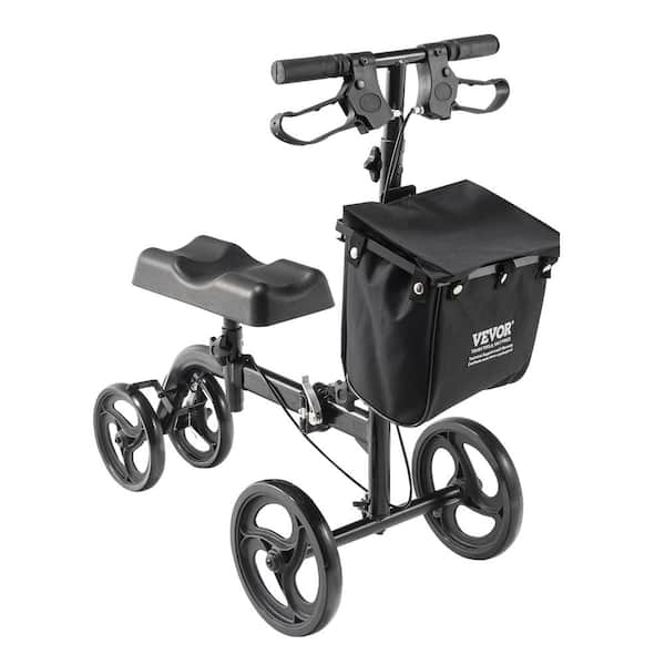 VEVOR Folding Knee Scooter Carbon Steel Steerable Walker with Height Adjustable Handlebar and Knee Pad Rollator of 4 Wheels XGZXQQ10H8SXT3HJ5V0 The Home Depot