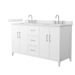 Elan 60 in. W x 22 in. D x 35 in. H Double Bath Vanity in White with Giotto Quartz Top