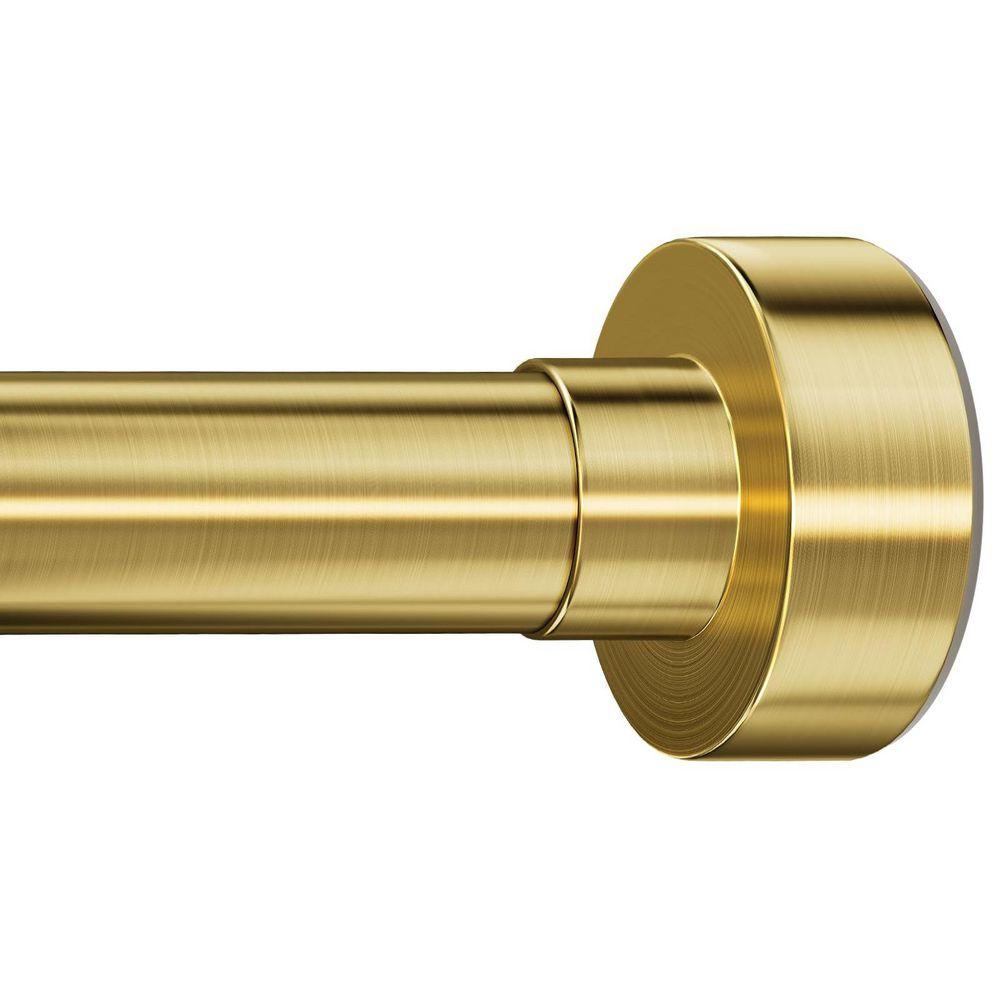 34-66 in. Stainless Steel No Drill Adjustable Spring Tension Rod for Laundry Door Closet Small Window Brushed Gold