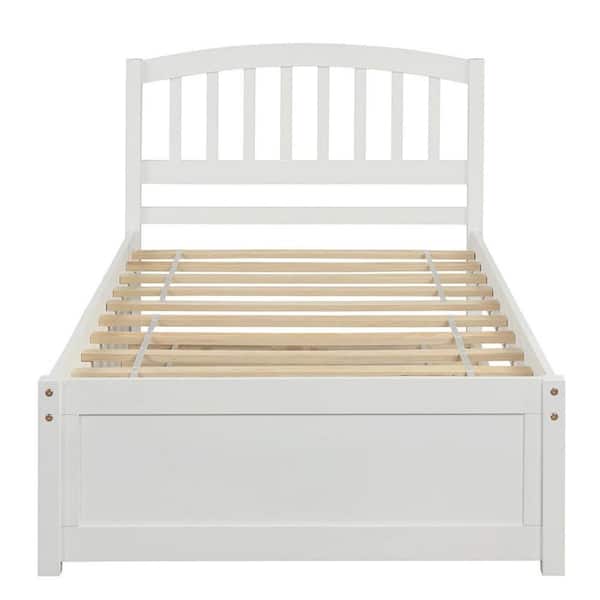 HomeRoots White Composite Frame Twin Panel Bed