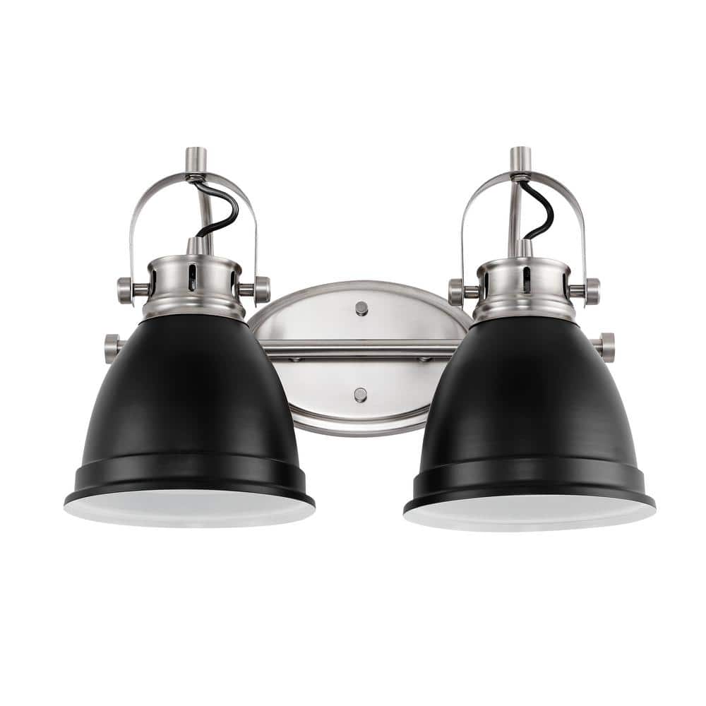 Phineas 16.25" Black Satin Iron 2-Light LED Vanity