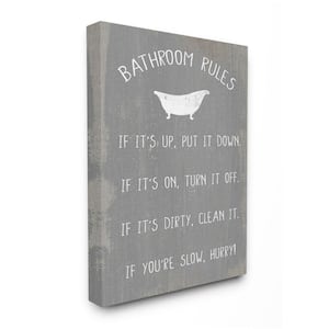 "Countryside Bathroom Rules Sign with Claw Bath" by Daphne Polselli Country Canvas Wall Art Print 16 in. x 20 in.