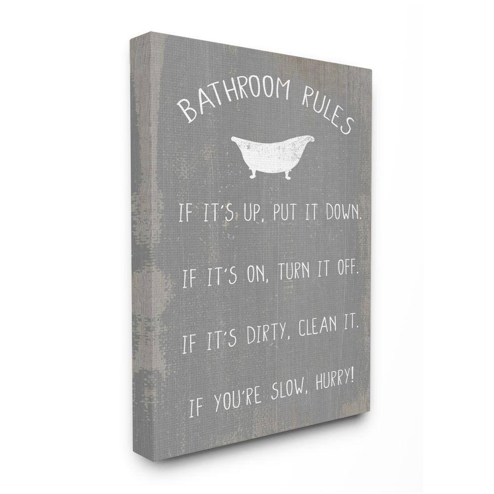 Countryside Bathroom Rules Sign with Claw Bath by Daphne Polselli Country Canvas Wall Art Print 24 in. x 30 in. price history on PriceWatchPro