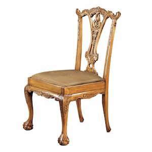 English Chippendale Beige Pine Side Chair